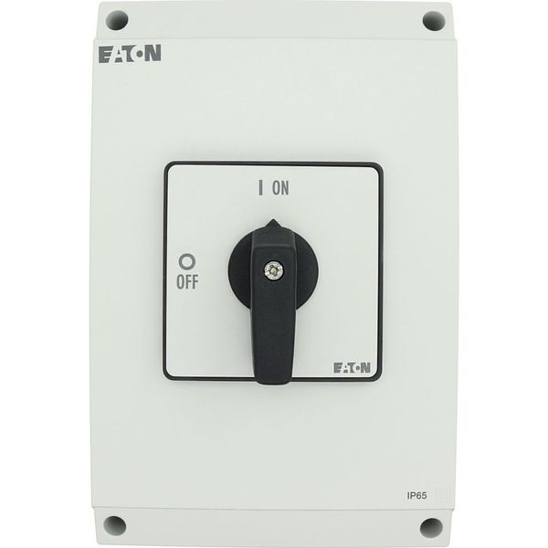 On-Off switch, P3, 100 A, surface mounting, 3 pole, with black thumb grip and front plate image 49