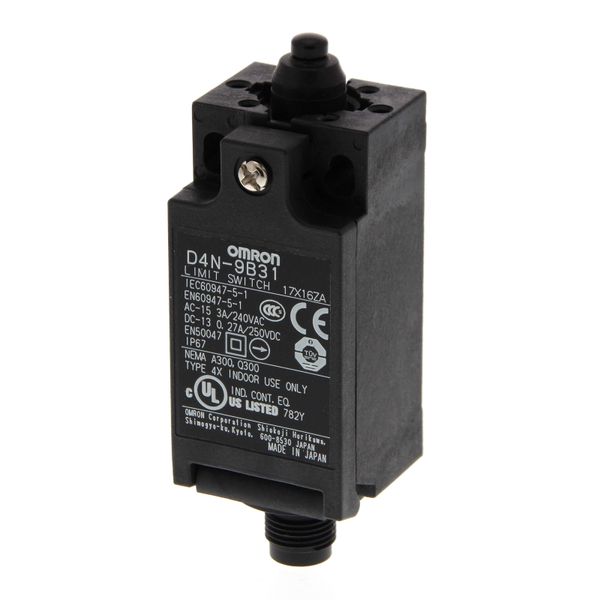 Safety Limit switch, D4N, M12 connector (1 conduit), 1NC/1NO (slow-act image 1