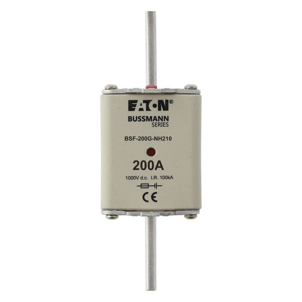 Fuse-link, high speed, 200 A, DC 1000 V, NH2, 54 x 61 x 150 mm, gBat, IEC, blade connection image 8