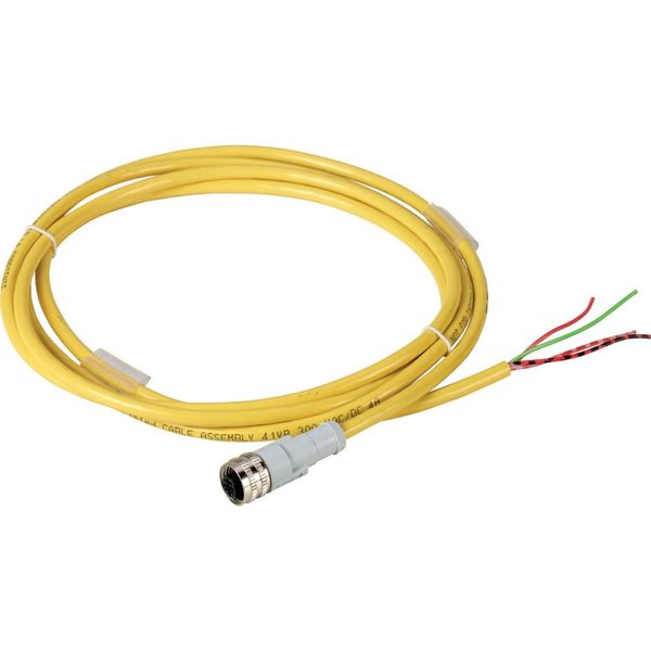 Connection cable, 4p, AC, coupling M12 flat, open end, L=2m image 1