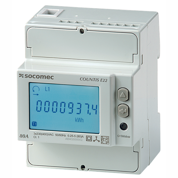 Active-energy meter COUNTIS E21 Direct 80A dual tariff + MID image 1