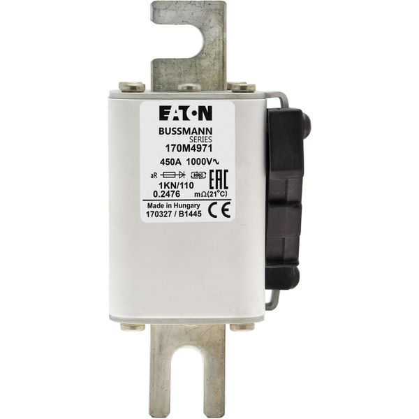 Fuse-link, high speed, 450 A, AC 1000 V, DIN 1, 51 x 69 x 138 mm, aR, DIN, IEC, type K indicator image 9