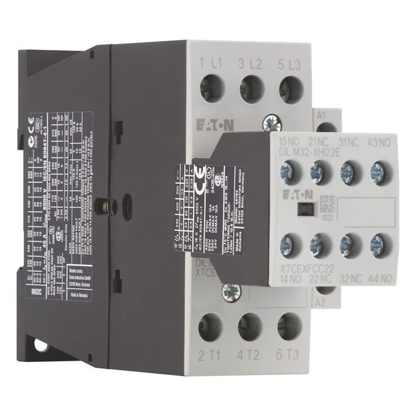 Contactor, 380 V 400 V 15 kW, 2 N/O, 2 NC, RDC 24: 24 - 27 V DC, DC operation, Screw terminals image 13