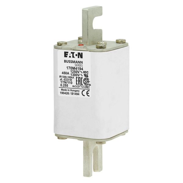 Fuse-link, high speed, 450 A, AC 1250 V, size 1, 53 x 66 x 138 mm, aR, DIN, IEC, type T indicator image 4