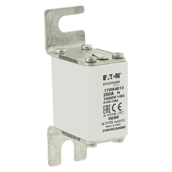 Fuse-link, high speed, 200 A, AC 1000 V, size 00, 30 x 47 x 98 mm, aR, DIN, IEC, single indicator image 19