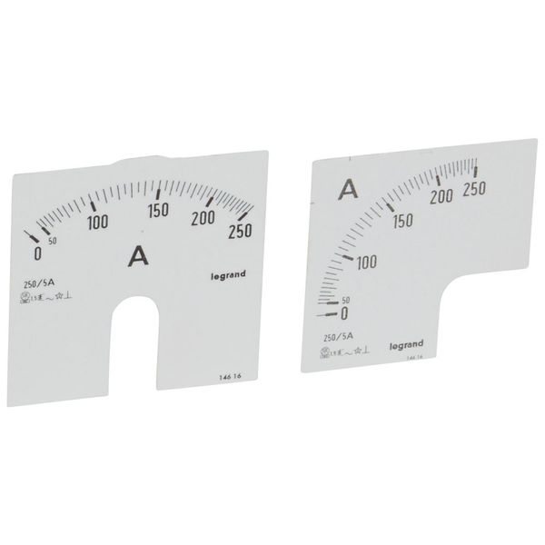 Measuring dial for ammeter - 0-250 A - fixing on door image 2