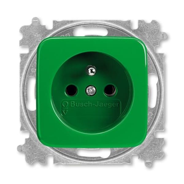 5519B-A02347 Z Outlet single with pin + cover Green image 1