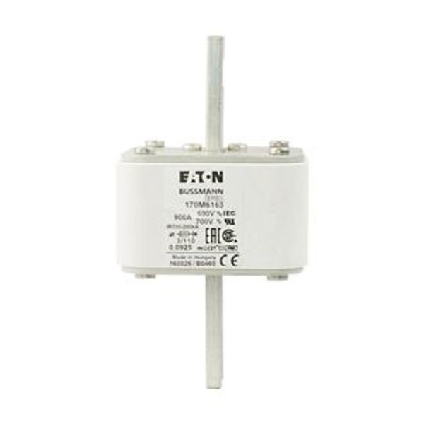 Fuse-link, high speed, 900 A, AC 690 V, DIN 3, 76 x 90 x 139 mm, aR, DIN, IEC, single indicator image 4