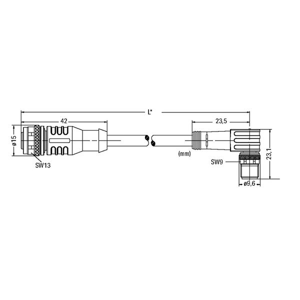 Sensor/Actuator cable M12A socket straight M8 plug angled image 3