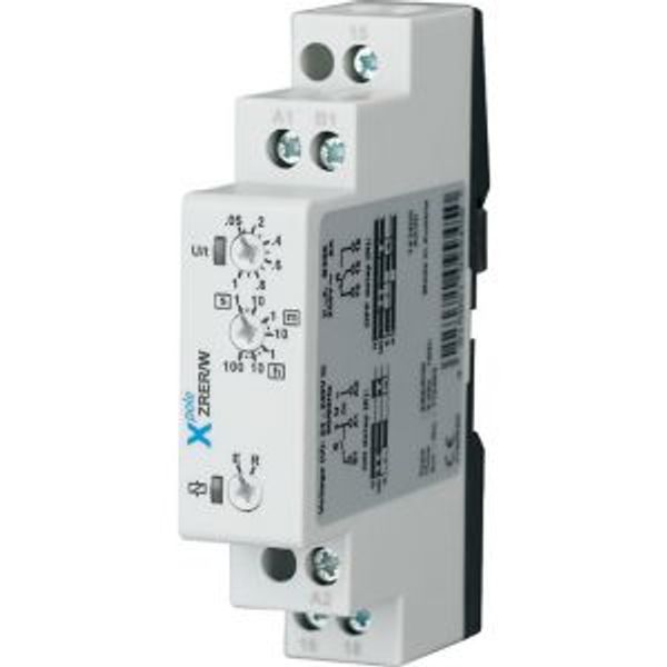 Timing relay multi-function, 2 functions, 1 changeover contacts image 2