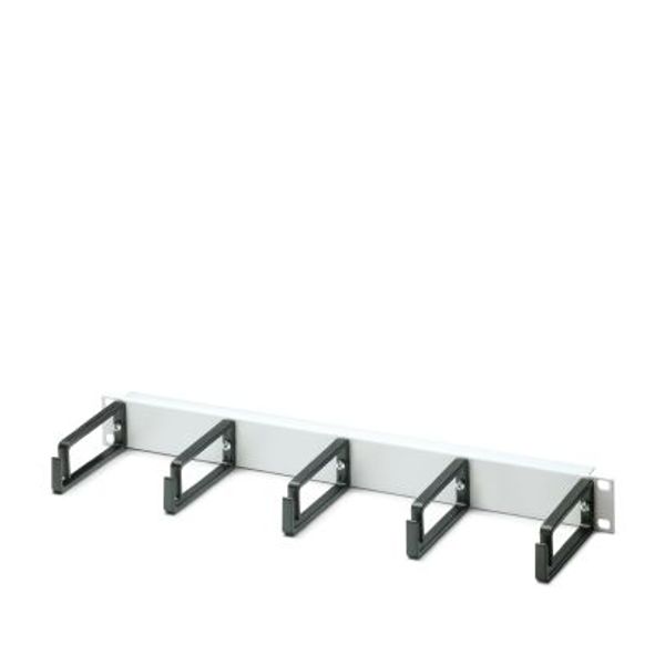 Jumpering panel, 19" (gray, with 5 plastic brackets) image 1