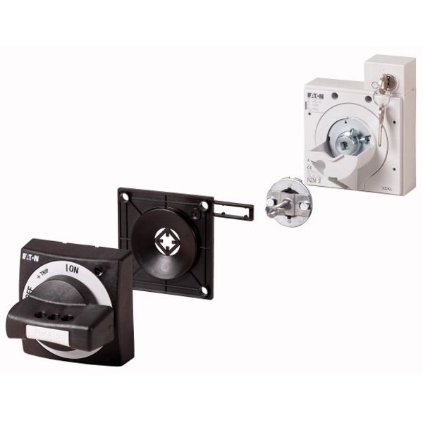 Door coupling rotary handle, black, +key lock, size 2 image 1