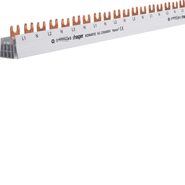 Insulated busbar 3x(P+N) fork 16mm² 57M image 1