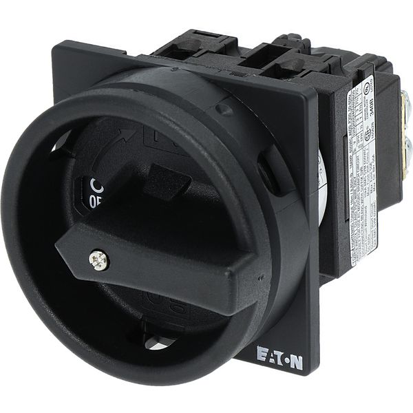 Main switch, T0, 20 A, flush mounting, 1 contact unit(s), 2 pole, STOP function, With black rotary handle and locking ring, Lockable in the 0 (Off) po image 10