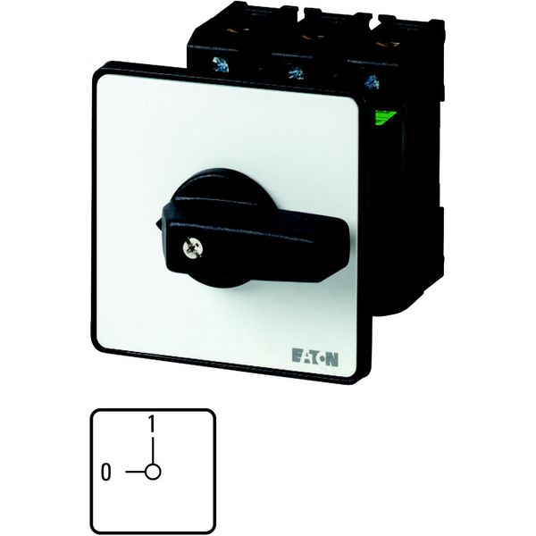 On-Off switch, P3, 63 A, flush mounting, 3 pole, 1 N/O, 1 N/C, with black thumb grip and front plate image 5