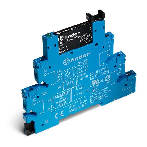 Rel. interface SSR screw 6,2mm.In.24VDC 1NO Out.6A/24VDC (38.81.7.024.9024) image 2