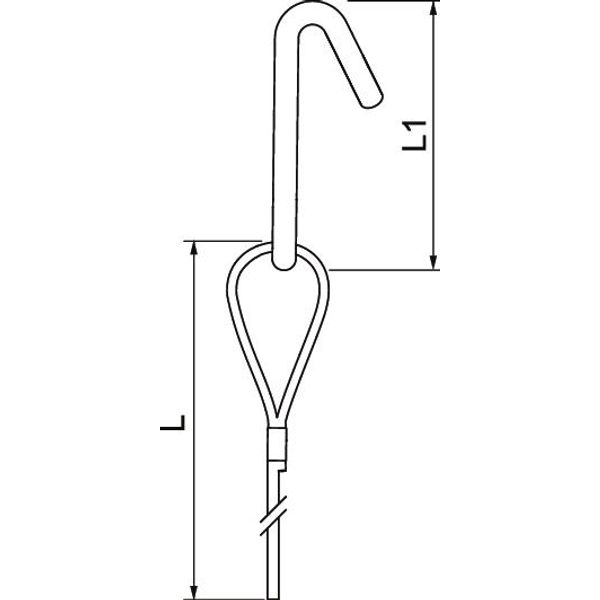 QWT TH 2 3M G Suspension wire with trapezoidal hook 2x3000mm image 2