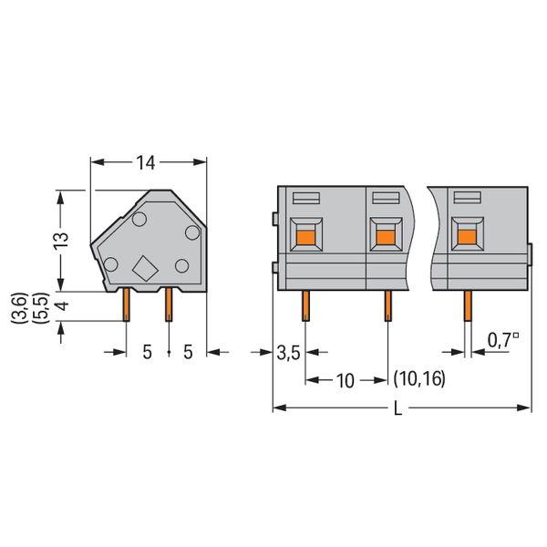 PCB terminal block 2.5 mm² Pin spacing 10/10.16 mm gray image 5