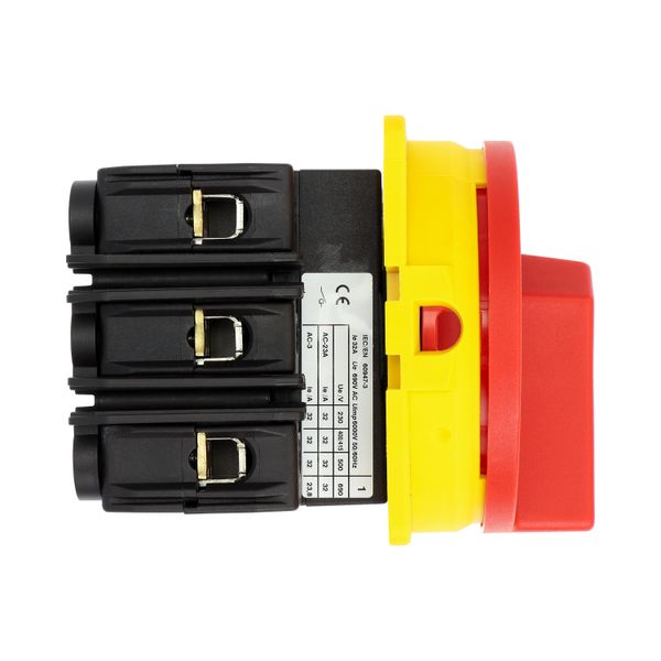 Main switch, P3, 30 A, flush mounting, 3 pole, With red rotary handle and yellow locking ring, Lockable in the 0 (Off) position, UL/CSA image 28