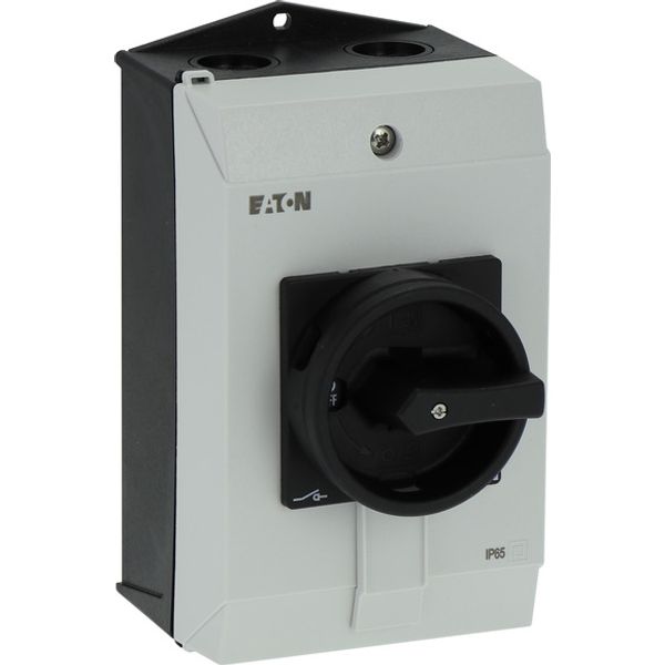 Main switch, P1, 40 A, surface mounting, 3 pole, STOP function, With black rotary handle and locking ring, Lockable in the 0 (Off) position, hard knoc image 2