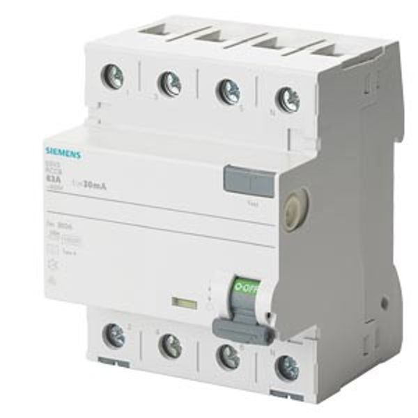 residual current operated circuit breaker, 4-pole, type A, In: 25…5SV3342-6BA image 1