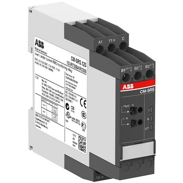 CM-SRS.11S Current monitoring relay 1c/o, B-C=3mA-1A RMS, 24-240VAC/DC image 1