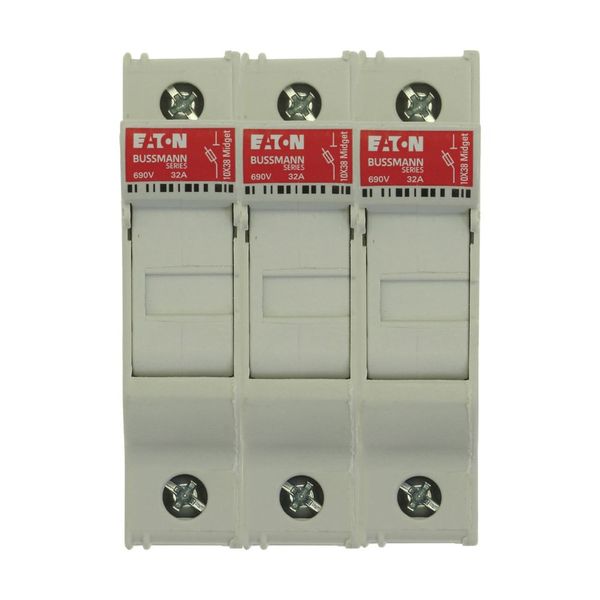 Fuse-holder, LV, 30 A, AC 600 V, 10 x 38 mm, 3P+N, UL, IEC, DIN rail mount image 52