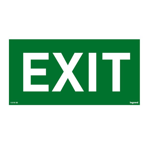 Label - for emergency lighting luminaires - EXIT - 100 x 200 mm image 1