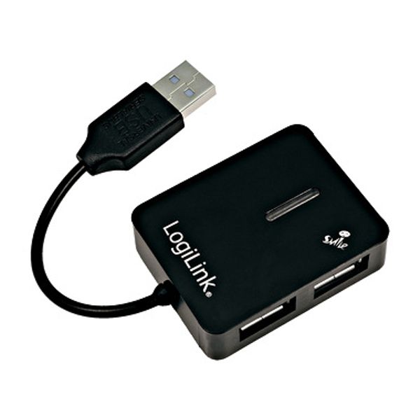 USB 2.0 Hub 4-Port, Smile, max, 480MBit, black image 1
