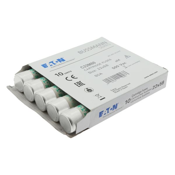 Fuse-link, LV, 80 A, AC 500 V, 22 x 58 mm, aM, IEC image 15