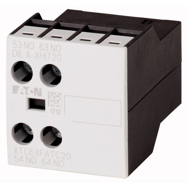 Auxiliary contact module, Type: high version, 2 pole, Ith= 16 A, 2 NC, Front fixing, Screw terminals, MSC image 1
