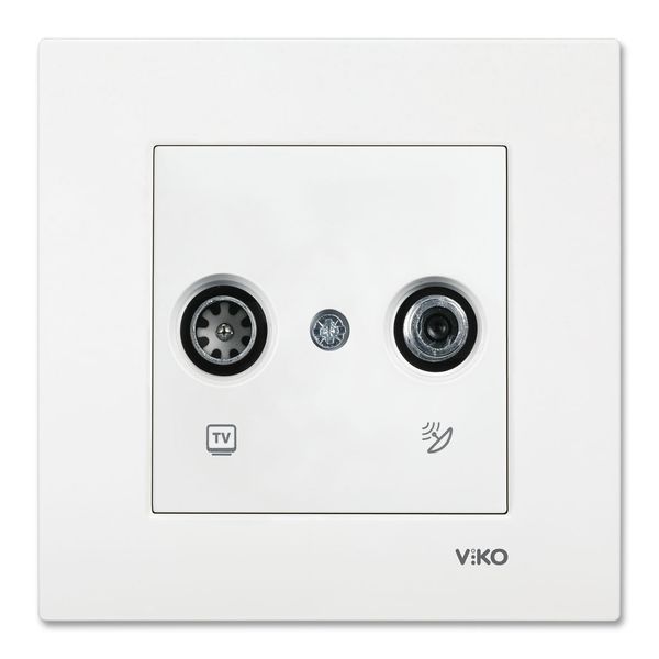 Karre White Sat Socket Terminated (Sat-TV) image 1