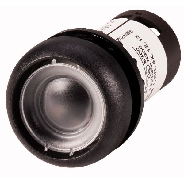 Pushbutton, Flat, momentary, 1 N/O, Screw connection, Without button plate, Bezel: black image 1