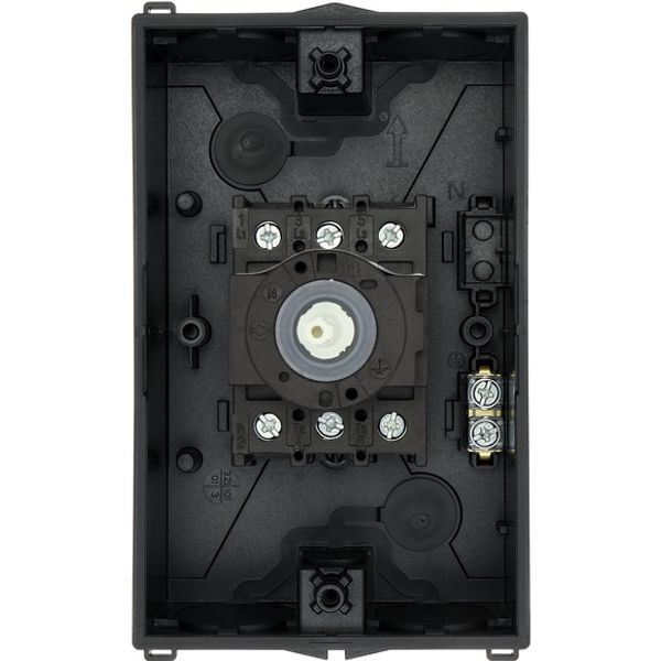 Safety switch, P1, 25 A, 3 pole, STOP function, With black rotary handle and locking ring, Lockable in position 0 with cover interlock, with warning l image 4
