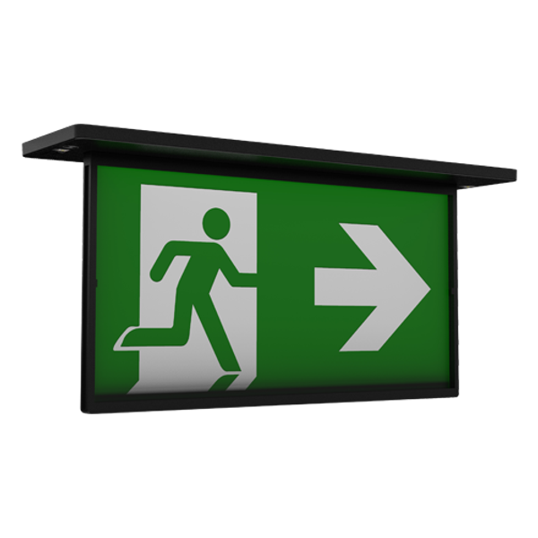 Razzo Lithium Recessed Exit Sign Maintained / Non-Maintained Black image 2