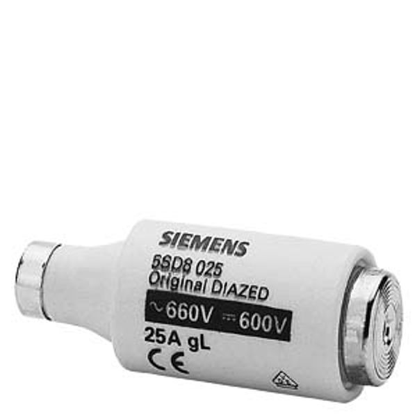 DIAZED fuse link 690 V for cable and line protection Operating class gG Size DIII, E33, 25A image 1