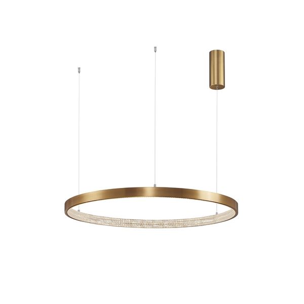 Triac Dimmable Antique Gold Brass   Aluminium & Acrylic  LED 49 Watt 230 Volt  2727Lm 3000K IP20  D: 80 H: 120 cm Adjustable Height image 1