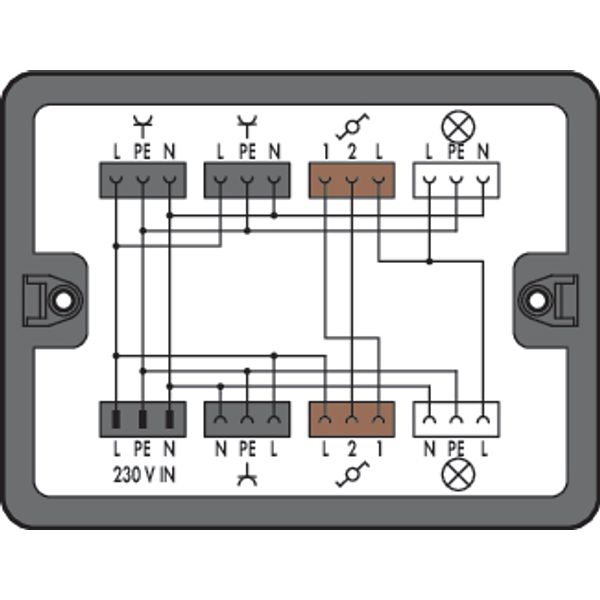 Distribution box Two-way circuit 1 input black image 2