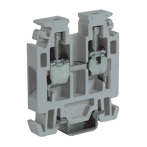 Screw terminal block 2.5mm2, 1-level, grey color, for TH15 rail image 1