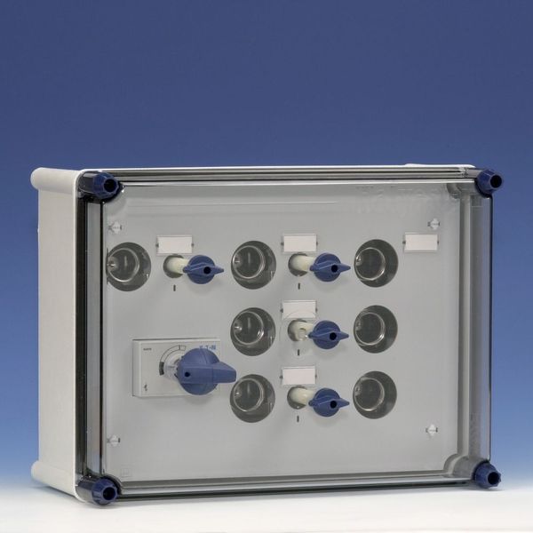 Light+power distribution enclosure 40A 4p 4xDII-1xDII+busbar image 3