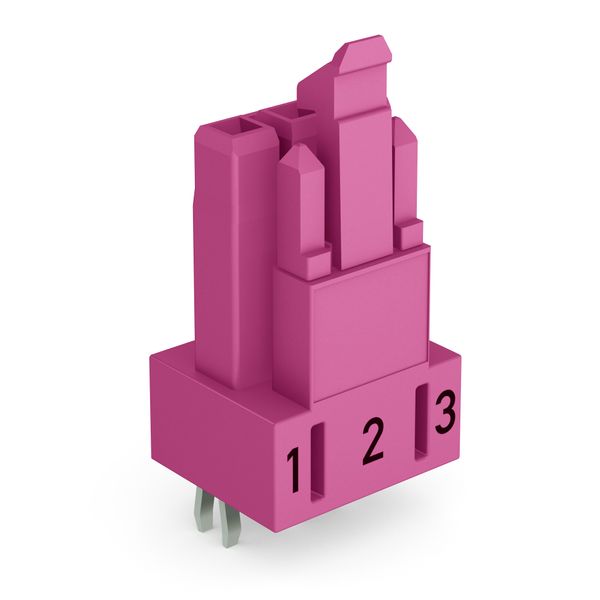 Socket for PCBs straight 3-pole pink image 1