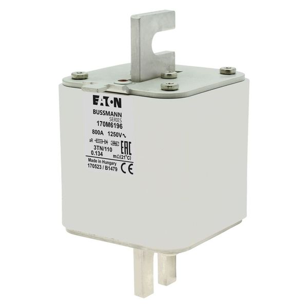 Fuse-link, high speed, 800 A, AC 1250 V, size 3, 76 x 90 x 139 mm, aR, DIN, IEC, type T indicator image 8