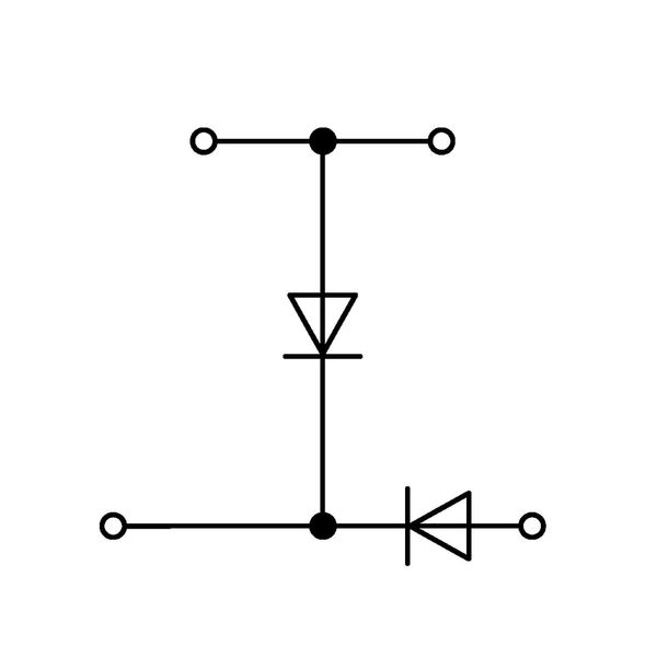 Component terminal block double-deck with 2 diodes 1N4007 gray image 3