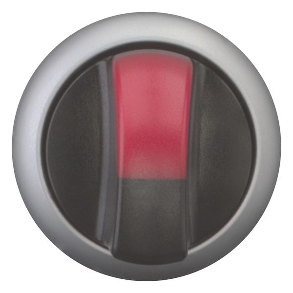 Illuminated selector switch actuator, RMQ-Titan, With thumb-grip, momentary, 3 positions, red, Bezel: titanium image 8