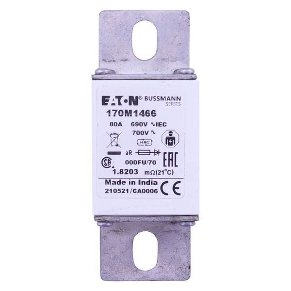 Fuse-link, high speed, 80 A, AC 690 V, size 000, 24 x 36 x 96 mm, aR, IEC image 19