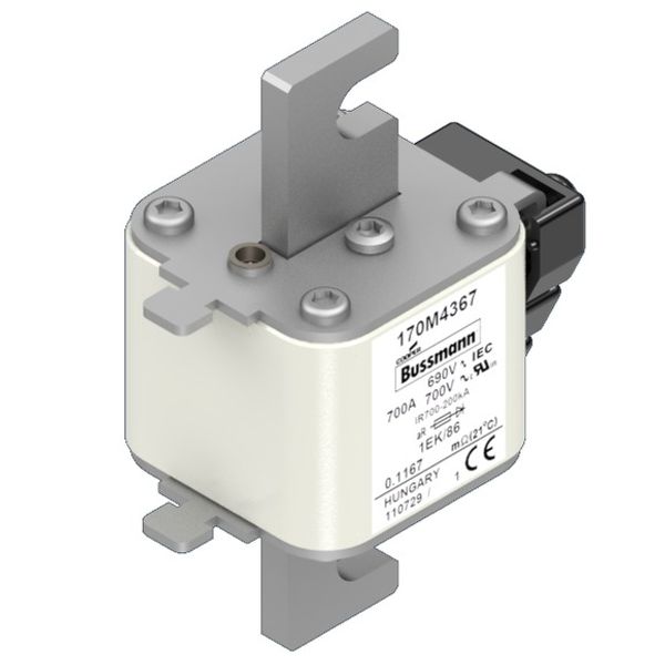 Fuse-link, high speed, 160 A, AC 1250 V, size 1, 53 x 69 x 74 mm, aR, IEC, UL, single indicator image 3