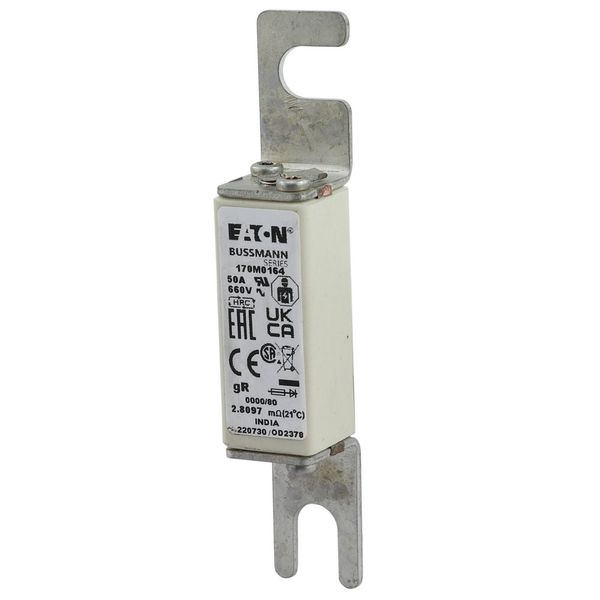 Fuse-link, high speed, 50 A, AC 660 V, size 0000, 18 x 19 x 100 mm, aR, UL, visual indicator image 21