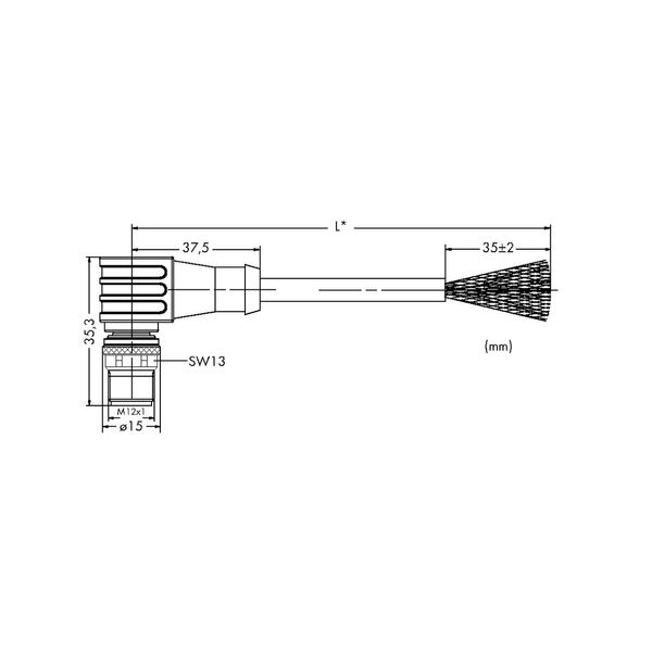 System bus cable M12B plug angled 5-pole yellow image 4