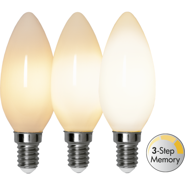 LED Lamp E14 C35 Opaque Filament RA90 3-step memory image 1