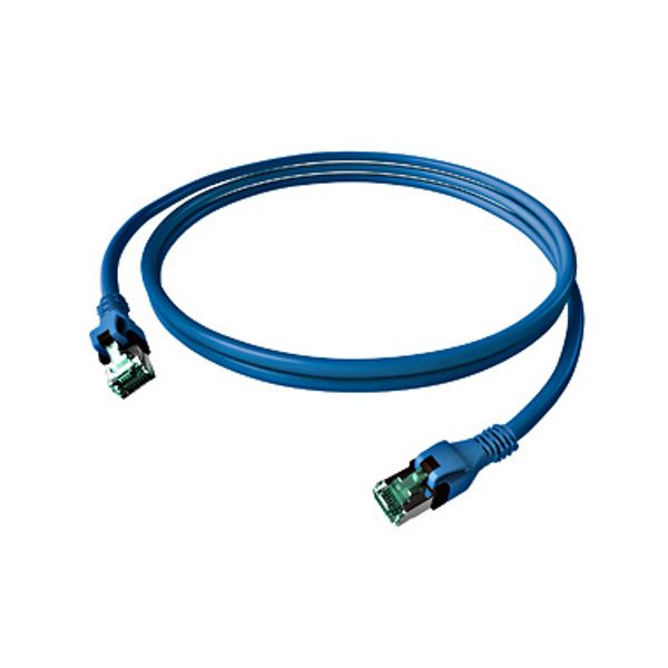 DualBoot PushPull Patch Cord, Cat.6a, Shielded, Blue, 5m image 1